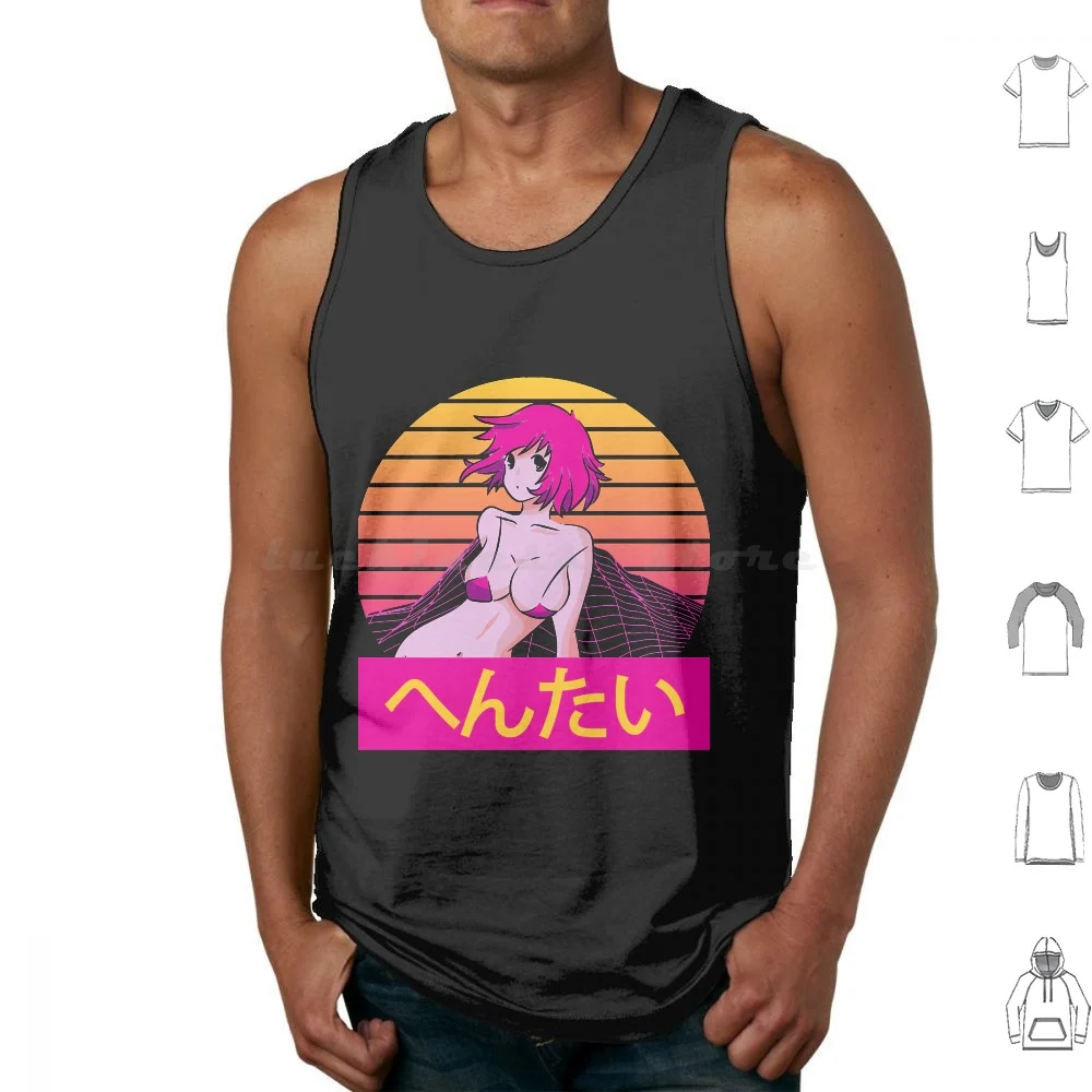 

Hentai Waifu Material Anime Girl Lewd Ecchi Gift Tank Tops Print Cotton Hentai Girl Ecchi Glitch Mega Milk Oppai