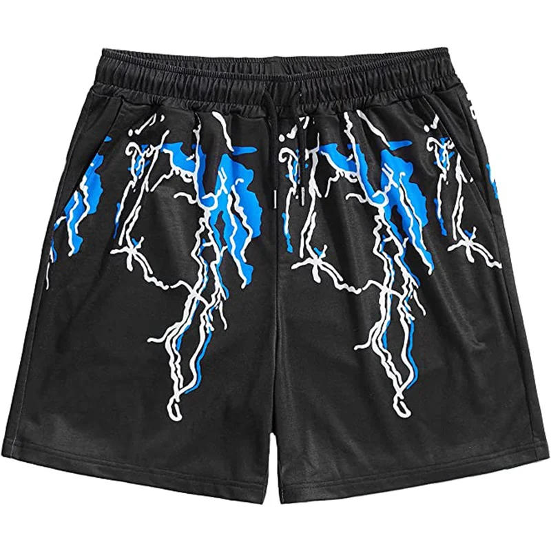 Шорты с принтом молнии и 3D-принтом Летние Гавайские купальники в стиле хип-хоп