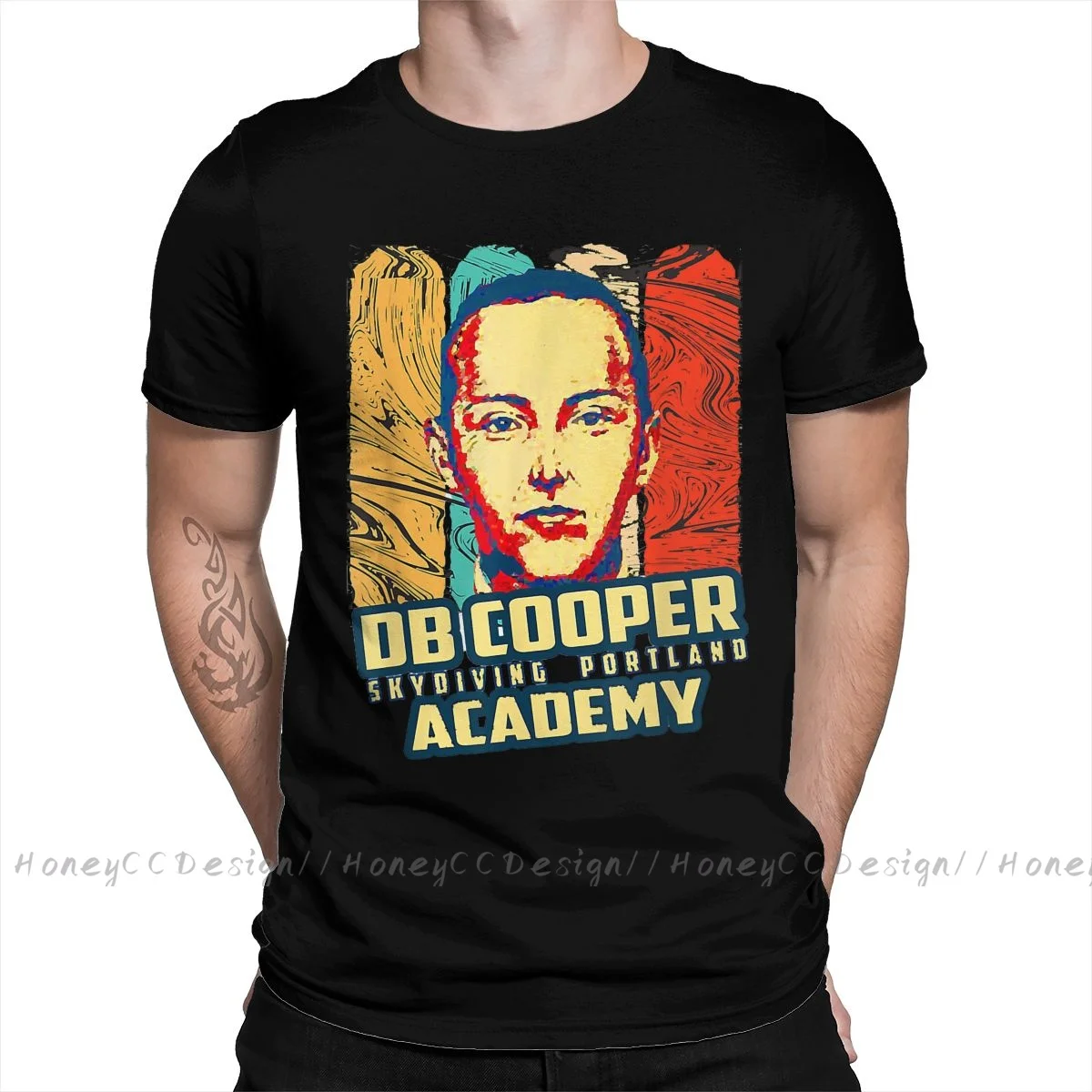 

DB Cooper T-Shirt Men Top Quality 100% Cotton Short Skydiving School Portland Summer Sleeve asual Shirt Loose Tees