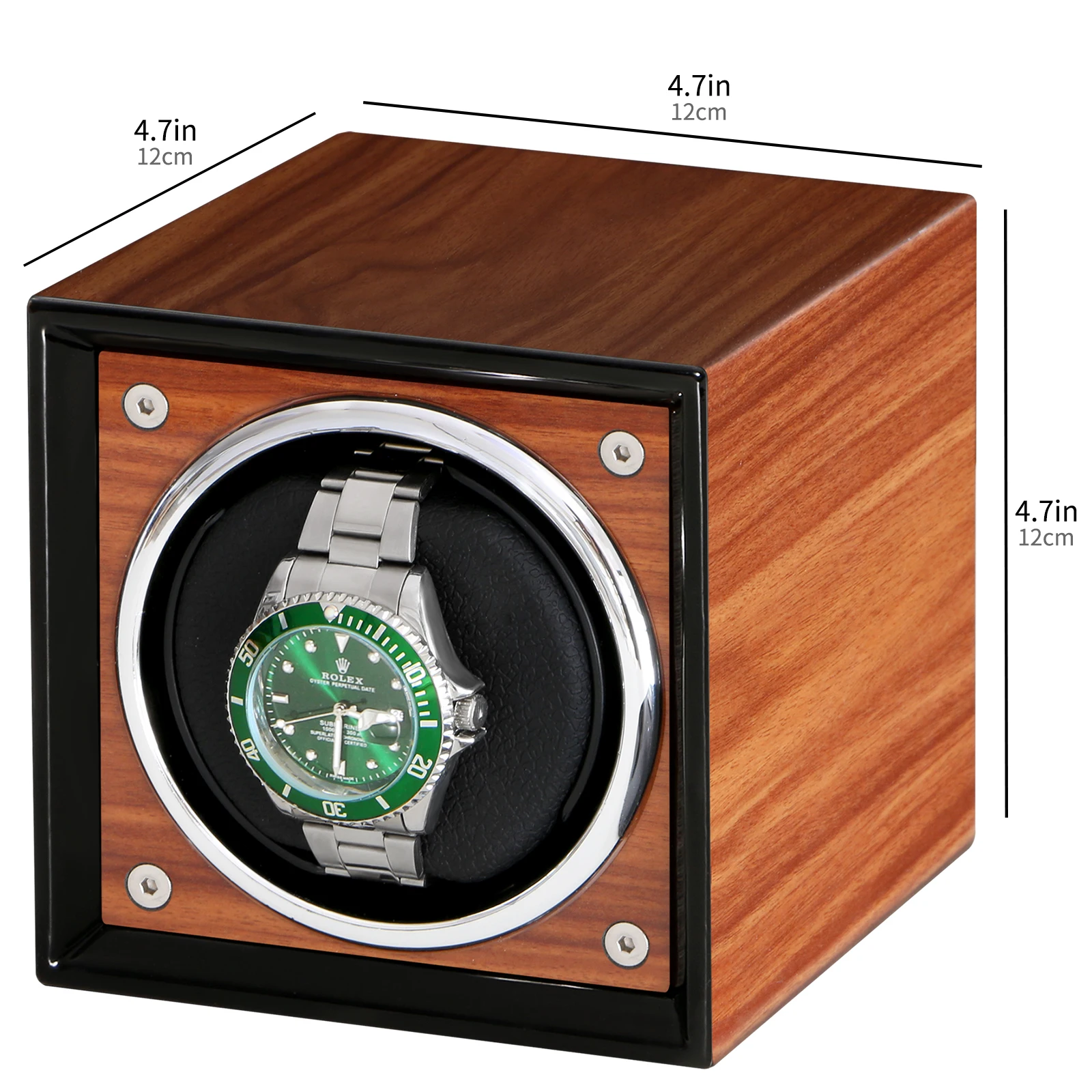 Automatic Watch Winder Single Slots Silent Wooden Watch Shaker Mute Rotator Antimagnetic Household Organizer Display Storage Box enlarge