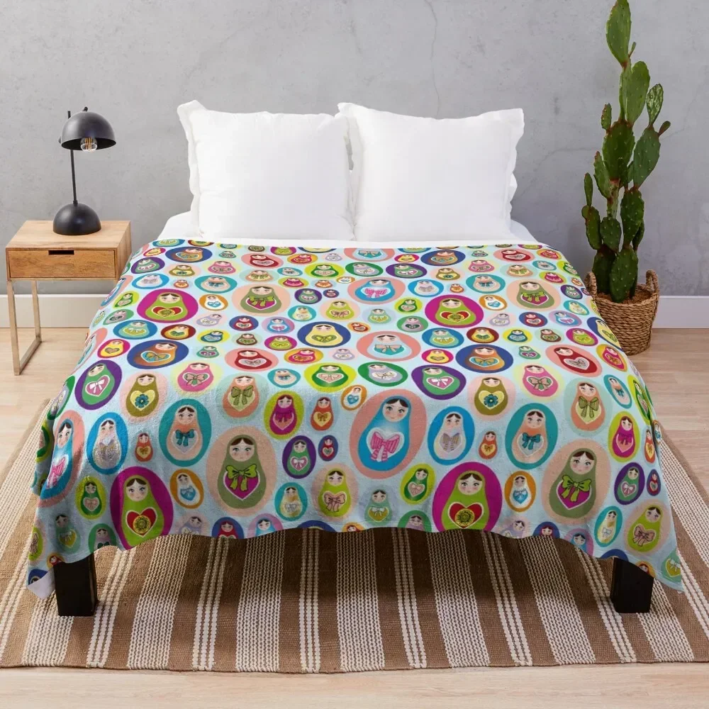 Кукла Матрешка матриошка бабушка плед одеяло кровать клетчатые движущиеся