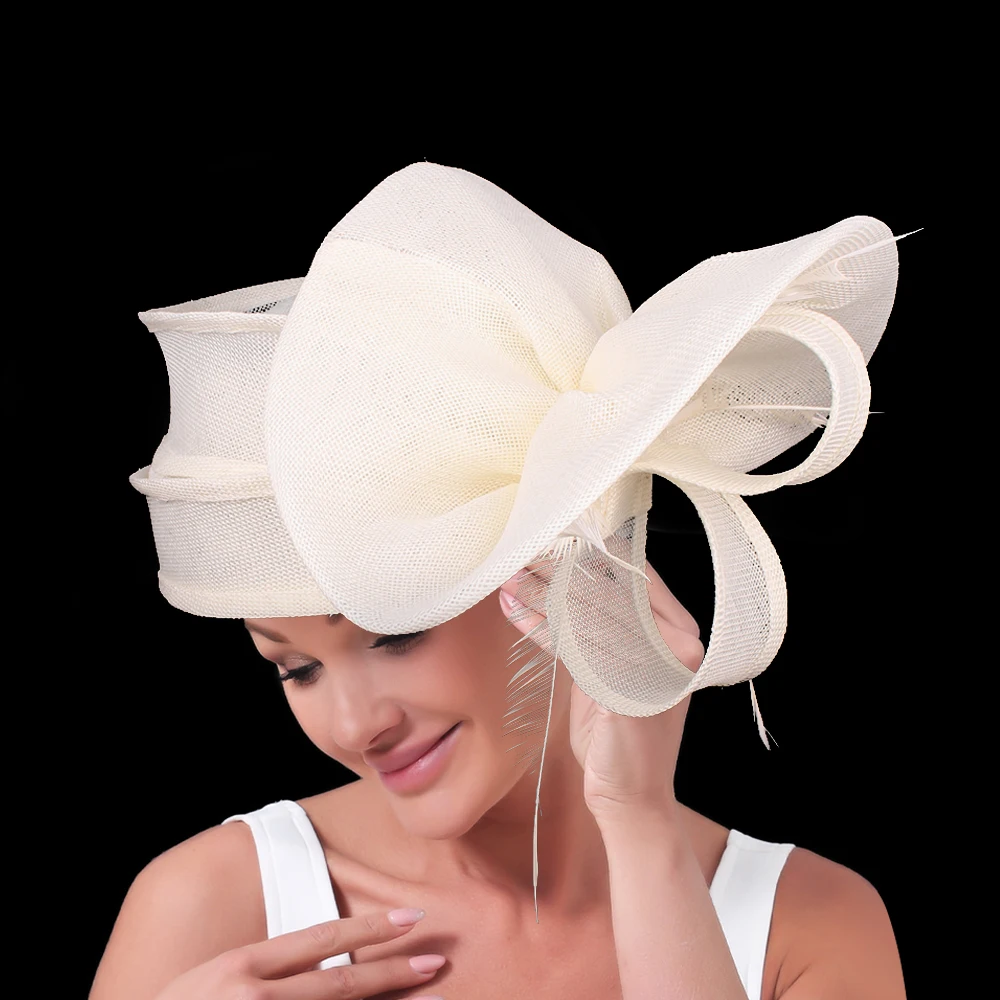 Новый бежевый вечерний головной убор шляпные повязки на голову свадебные