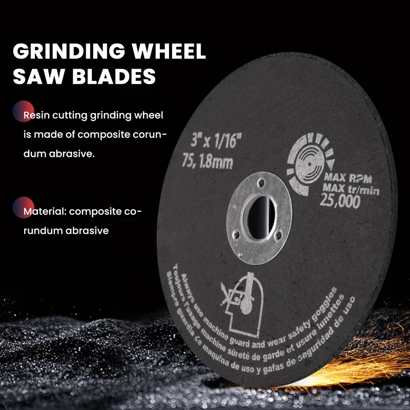 

15Pcs 3Inch 75Mm Cut Off Wheel Resin Cutting Disc Fiber Circular Saw Blades For Metal Cutting 75X1.6X10mm