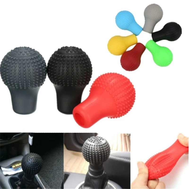 

Universal Manual Car Gear Shift Knob Collars Protective Cover Case Soft Silicone Car Hand Brake Grip Handbrake Cover Anti Slip