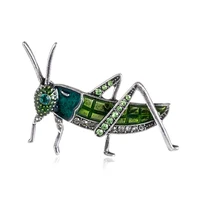 tulx rhinestone locust insect brooches for women grasshoppers brooch coat sweater pin clothes scarf clip jewelry