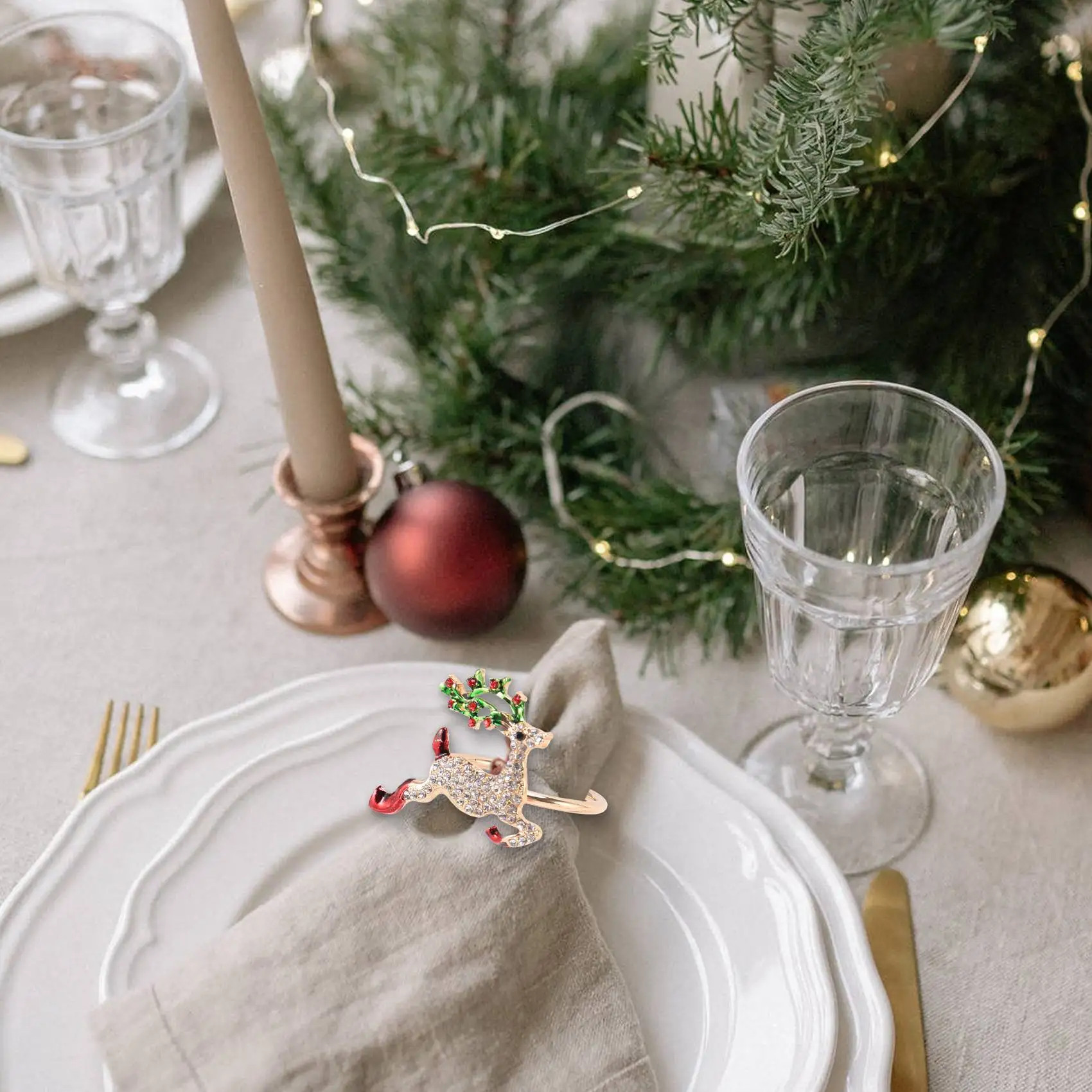 Рождественские кольца для салфеток наборы из 6 шт. золотые держатели колец