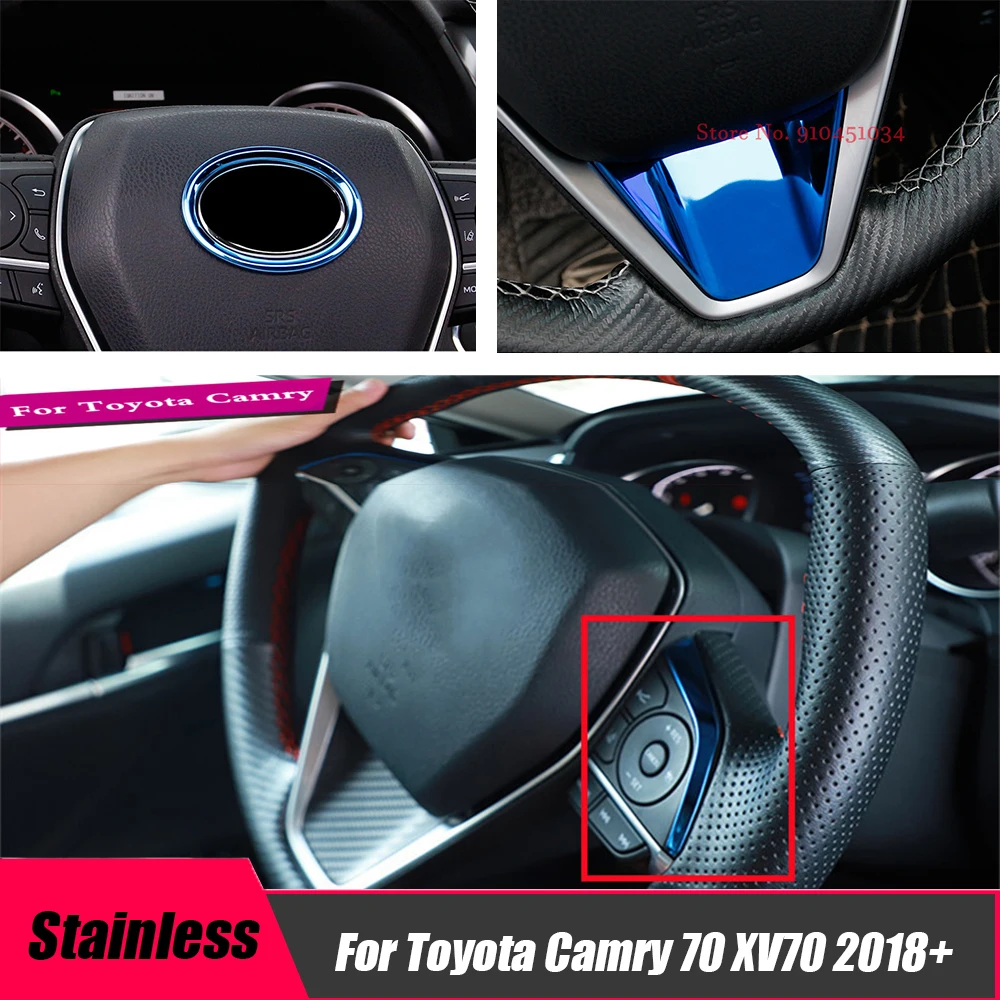 

For Toyota Camry 70 XV70 2018-2023 Stainless Steel Car Steering Wheel Trim Circle Cover Sticker Interior Moulding Accessories