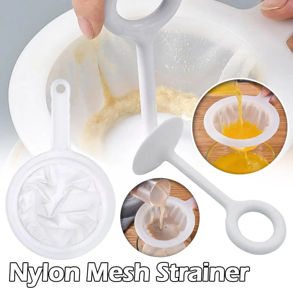 Ultra-fine Nylon Mesh Strainer Sieve Filter Spoon Separation Net For Kitchen Soy Milk Coffee Milk Honey Yogurt Juice Tool Z7w4