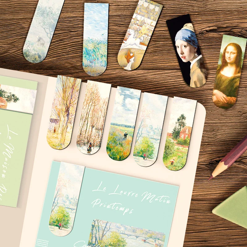 

1Pcs World Famous Paintings Magnet Bookmark Retro Van Gogh Starry Sky Reading Book Mark Stationery School Office Supply