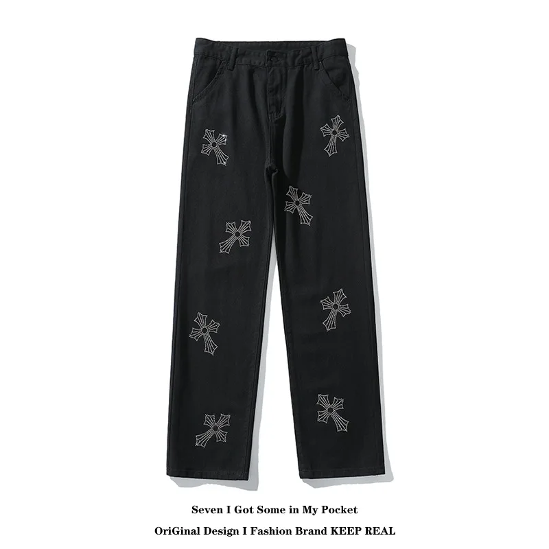 High Street Hiphop Jeans Men Straight Trousers Men Jeans Boyfriend Jeans Men Designer Jeans for Men Goth Clothes Streetwear Men