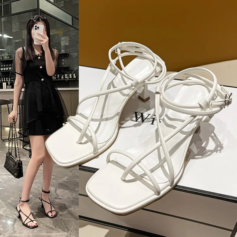 

New Fashion Ladies Stiletto High Heels Women Sandals Sexy Party Ankle Strap Slippers Women Casual Sandals