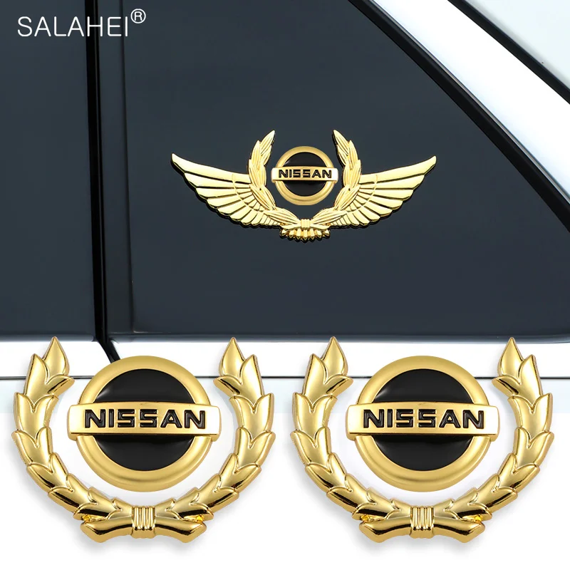 

3D Metal Alloy Wheat Ears Wing Car Body Stickers Badge For Nissan Qashqai J10 J11 Juke X-trail T32 Note Almera Teana Accessories