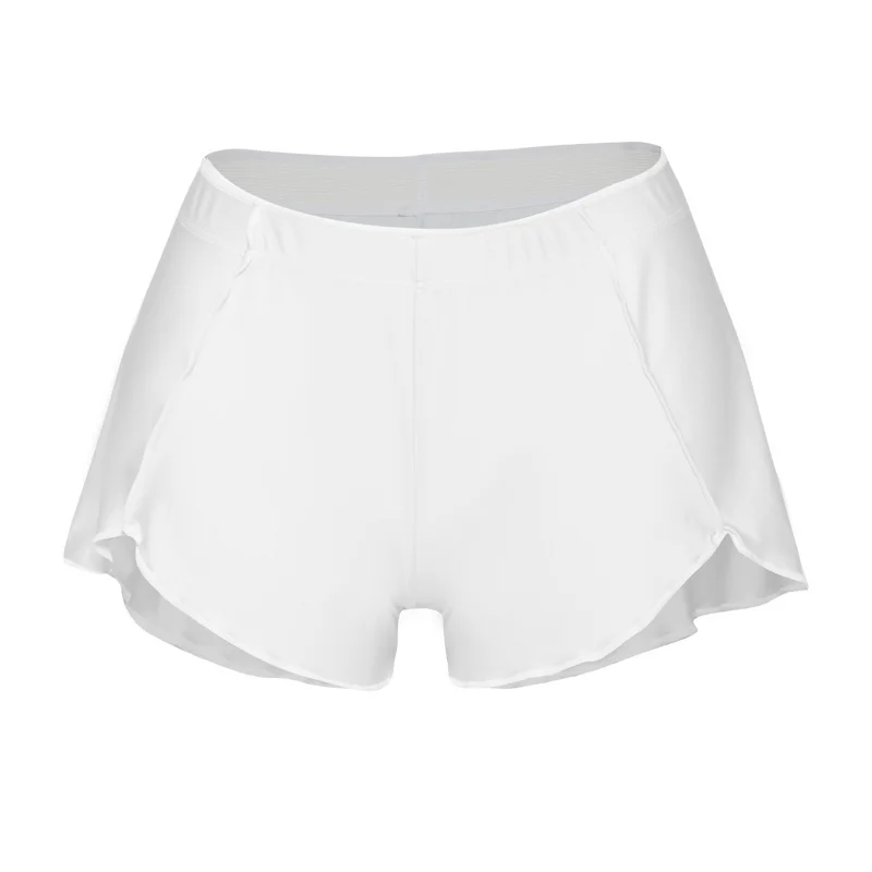 Summer Glossy Sexy Women Shiny Ruffles High Waist Yoga Workout Shorts Sports Satin Running Gym Basketball Shorts