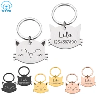 customized cat id name tag accessories cats id tag collars stainless steel pet id tags for kitten pet engraved collar wholesale