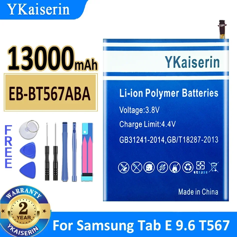 Аккумулятор для планшета YKaiserin Samsung Galaxy Tab E 9 6 SM-T560 SM T560 T567 T567V SM-T560NU EB-BT567ABA 13000 мАч