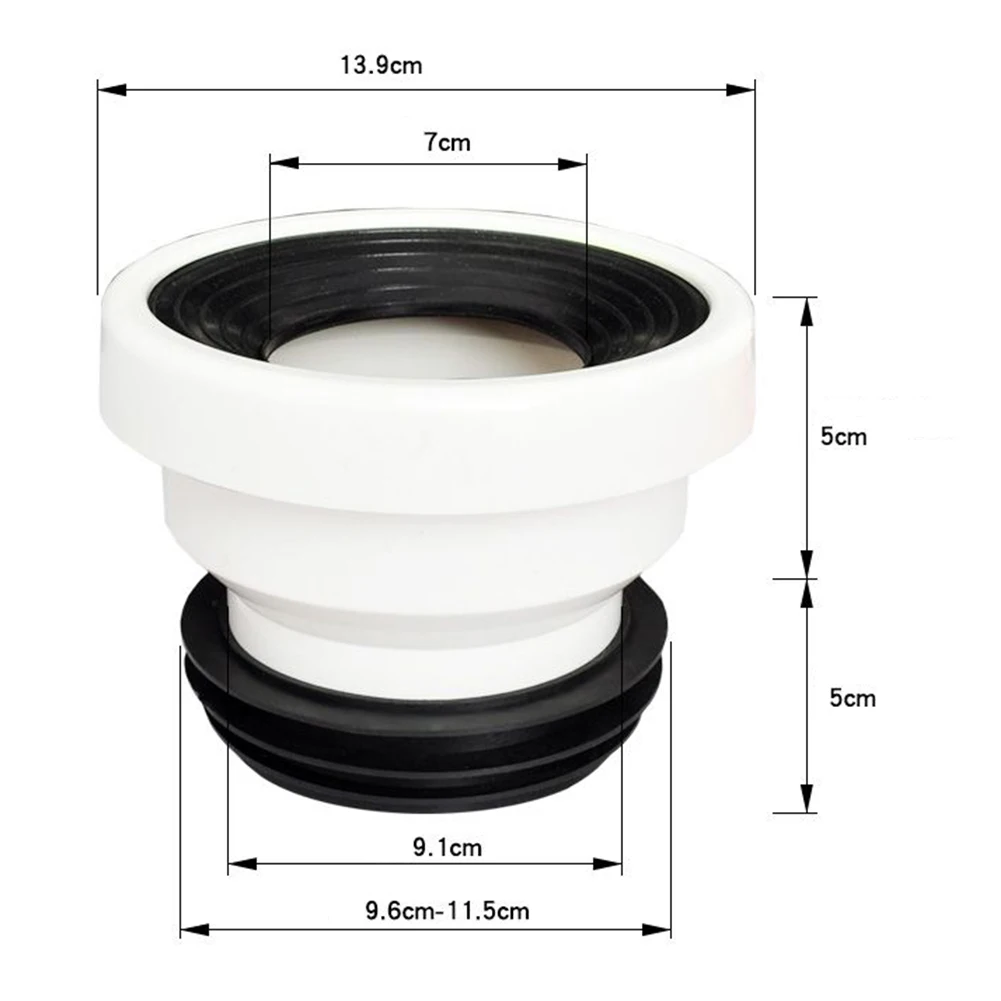 

2/5/10cm Offset Toilet WC Misaligned Pan Connector Shifter Bowl Smooth Soil Pipe PVC Straight Eccentric Drain Nozzle Replacement