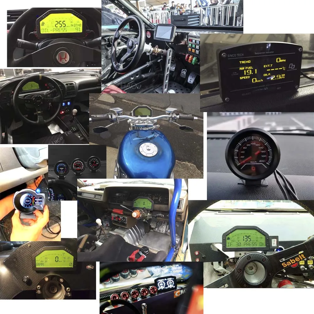 Фото SincoTech 2,5 ''ЖК-универсальные цифровые датчики Race Dash Car Advance ZD Тахометр Boost Gauge Спидометр для автомобиля (DO907) №5