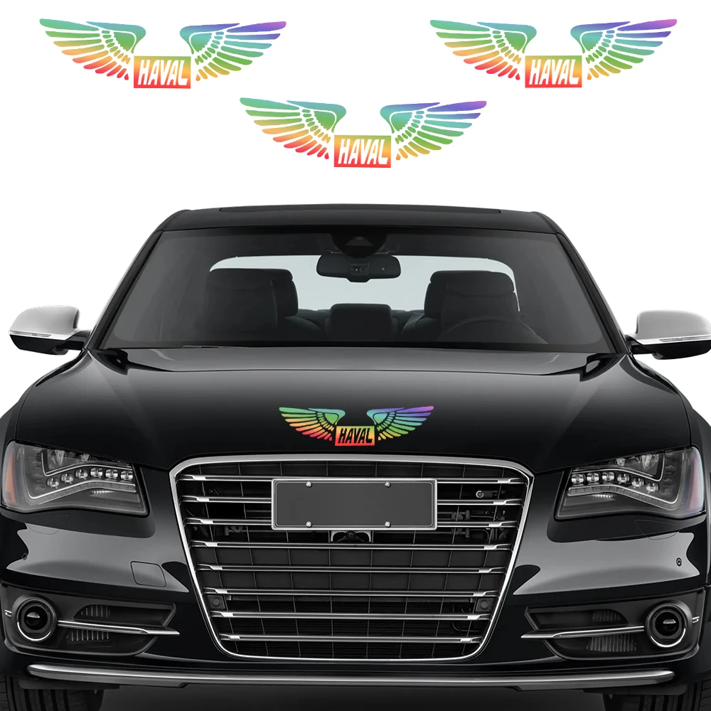 Автомобильные ПВХ светоотражающие боковые части лобового стекла Красочные лазерные Крылья Логотип наклейки аксессуары для Haval DARGO 2021X-DOG DHT Jolion x-DOG