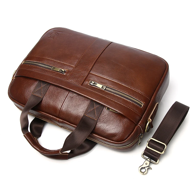 SCHLATUM Men's Briefcase Made of Genuine Leather Business Men Briefcase Bag for Men Leather Laptop Bag 15