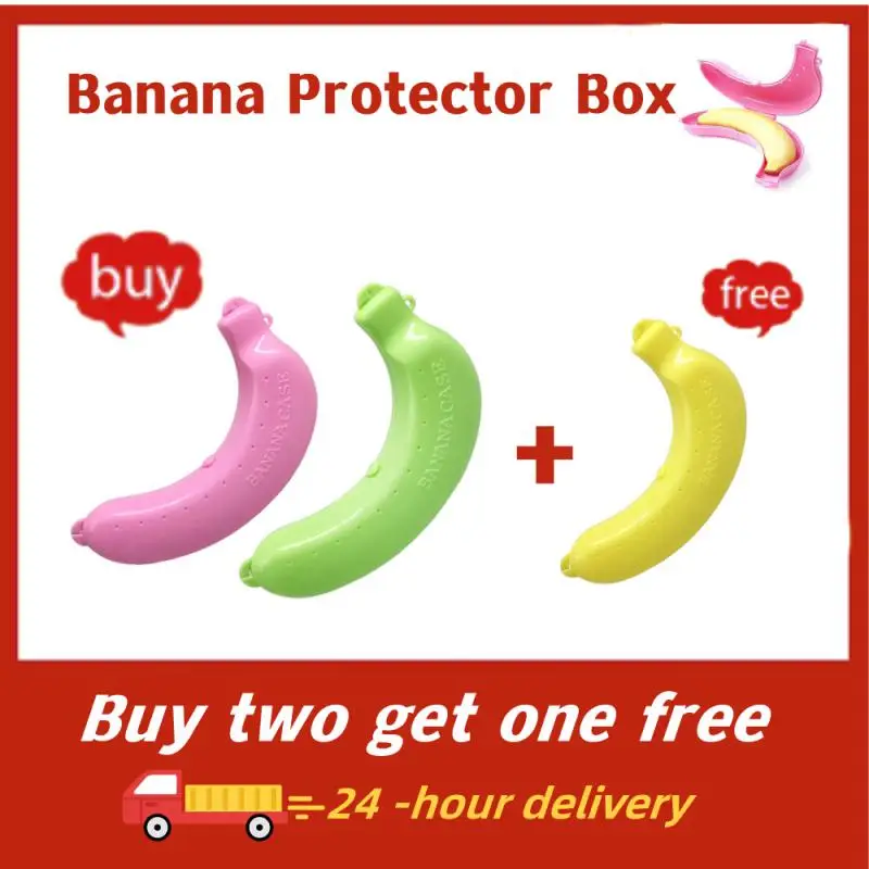

2023 Plastic Banana Protector Container Box Holder Case Food Lunch Fruit Storage Box For OutdoorTravel Cute Banana Case