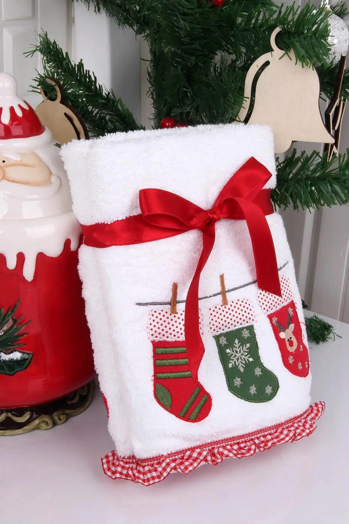 , Decorative Luxury 100% Cotton Hand Towel Set, Gift Xmas, S