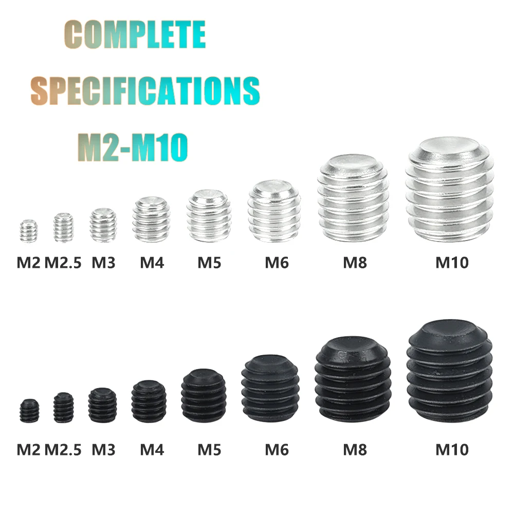 Фото M1.6 M2 M2.5 M3 M4 M5 M6 M8 M10 DIN916 Нержавеющая сталь 304 Класс 12,9 Углеродистая сталь Шестигранная головка Установочные винты Grub 5-100 шт. №3