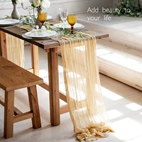 table runner soft gauze cloth cheesecloth wedding party home decor cover chair sash dinner banquet baptism kitchen tablecloth