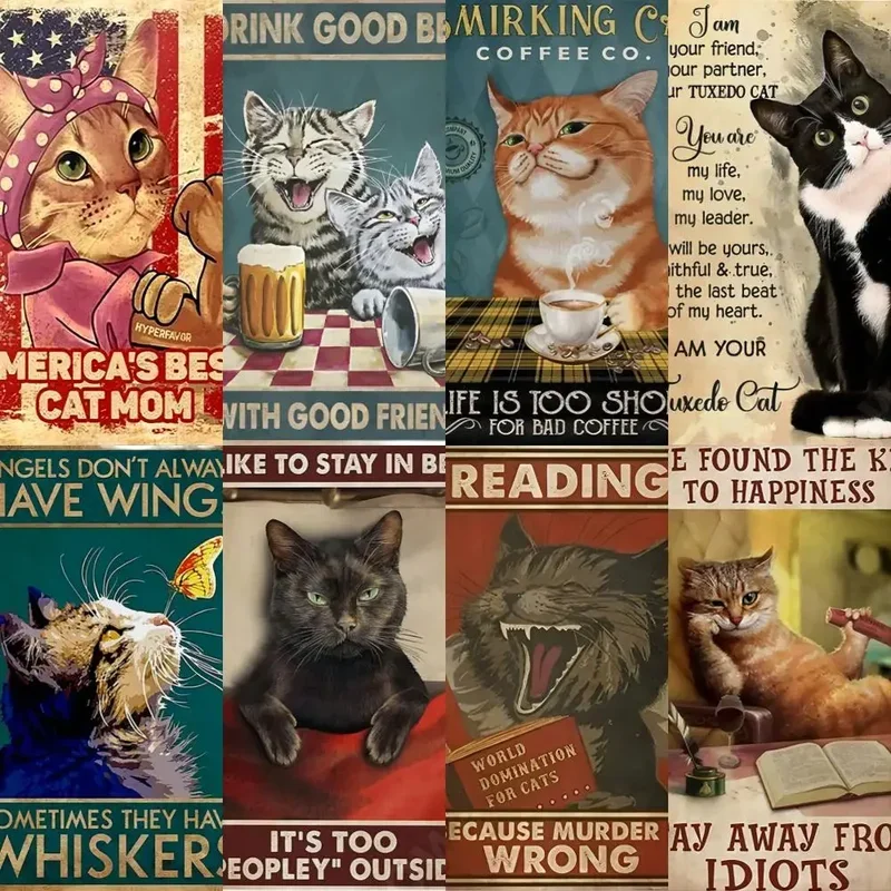 Винтажные металлические знаки с милым декором жестяные забавные цитатой hello Dark my