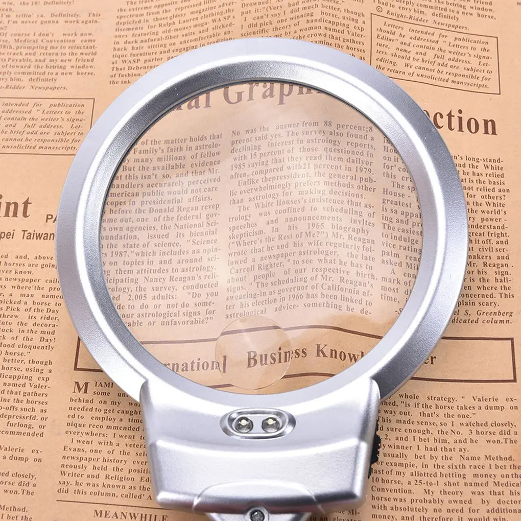 

4x 6x Large Lens LED Lighting Magnifier Clip-on Table Desk 360 Degree Rotation Reading Magnifying Glass with Clamp