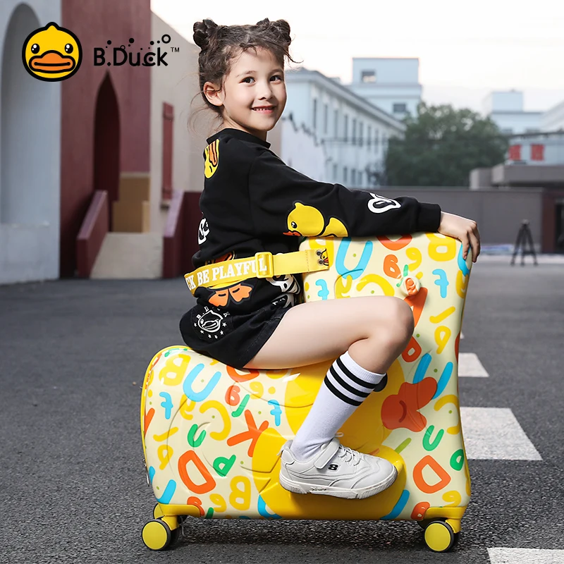 AO WEI LA Travel Ride on Suitcase for Kids PC Luggage Suitcase with Wheels Rolling Trolley Case Fits to Kid 1-12 Years Old 20 24