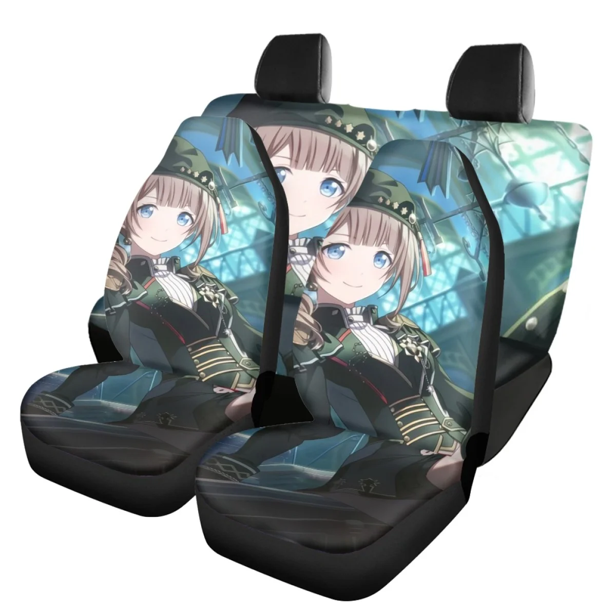 

Car Seat Protector Cover Genshin Shock Car Interior Accessories Front&Rear Automobile Seat Protector Universal Fit Most Car