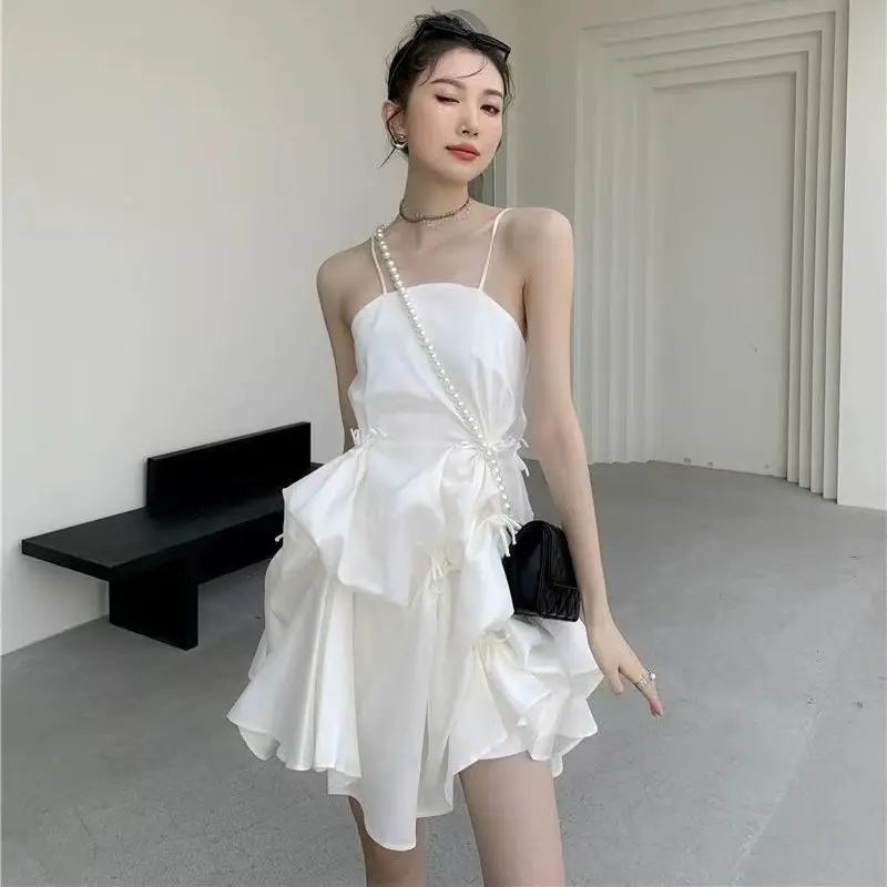 Белое платье для девочки необычная Милая юбка принцессы с бантом лето 2022