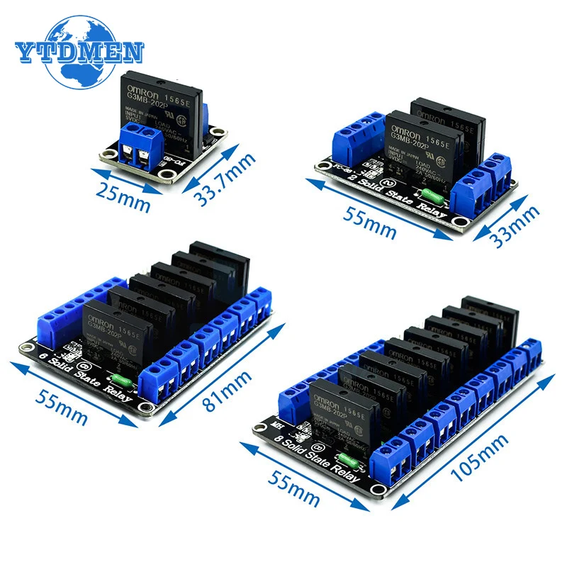 

Relay 1/2/4/8 Way Solid State Relay Module DC 5V Low Level Trigger Output with Resistor Fuse Power Relay 250V 2A for Arduino