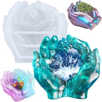 3d hand shape storage box silicone molds diy ashtray jewelry tray epoxy resin mould home decoration gift craft candle holder