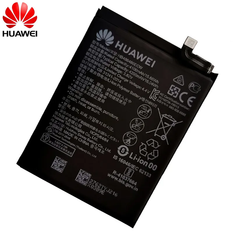 100 original replacement 4200mah battery hb486486ecw for huawei huawei p30 pro mate20 pro mate 20 pro genuine phone batteries free global shipping