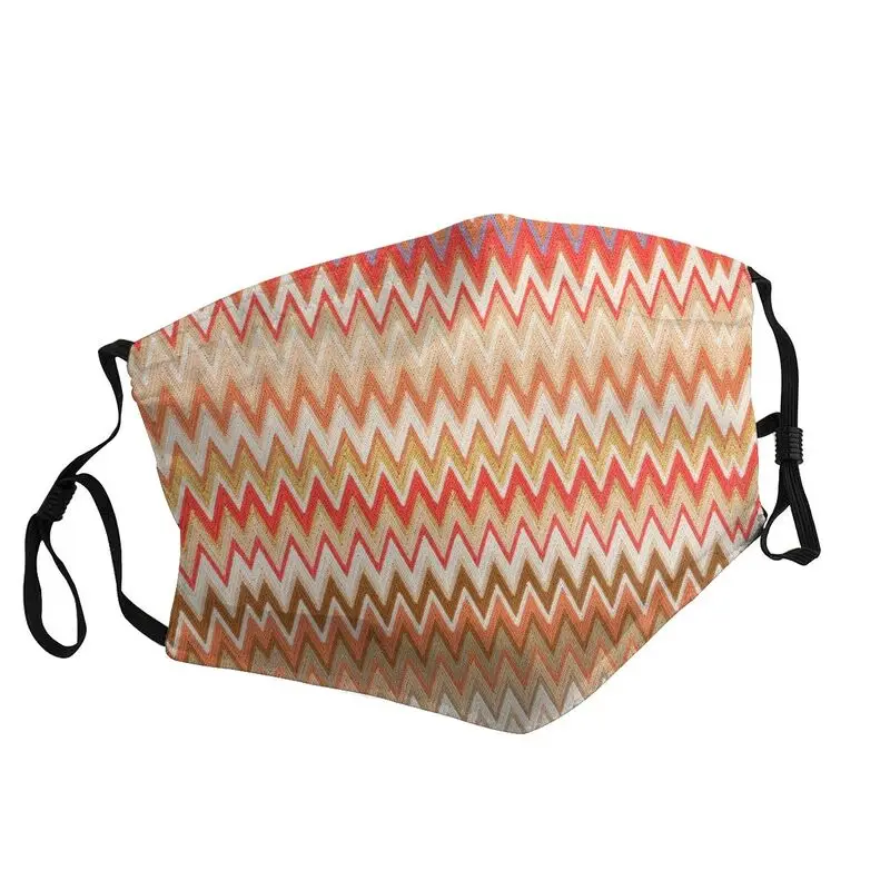 

Vogue Geometric Zig Zag Wave Washable Unisex Adult Bohemian Camouflag Mouth Face Mask Dustproof Protection Respirator Muffle