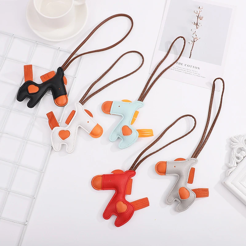 

PU Faux Leather Horse Keychain Pendant For Women Ladies Bag Charm Accessories Ornament Gifts