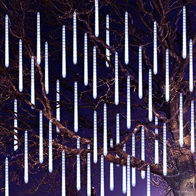 

2 Set Meteor Shower String Lights Waterproof Christmas Decoration for Home Wedding Garland Curtain Lamp Holiday Bedroom Outdoor