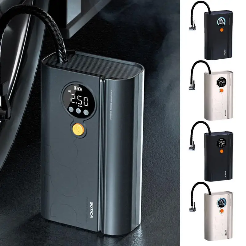 

Portable Car Tire Inflator with 10A Fuse Strong Vacuum Suction Noise Reduction Smart Digital Inflater For Car Bicycle Boat