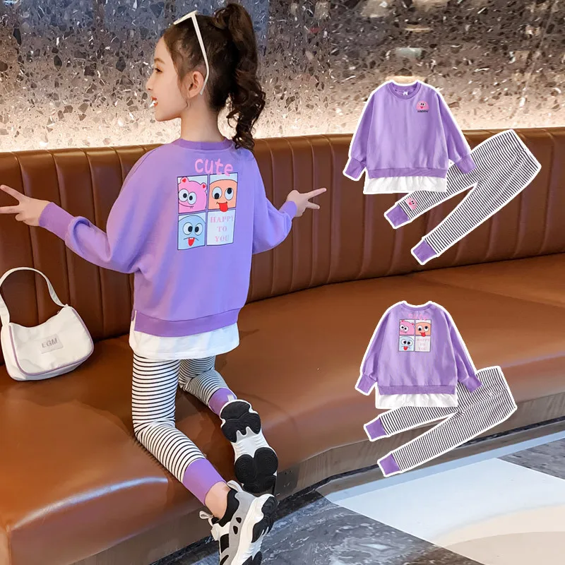 

2022 New Autumn Girls Clothing Sets Winter Teens Tracksuit Big Children'S Casual Sweater+ Pants Kids Sports Suits 4 5 7 9 11 13Y
