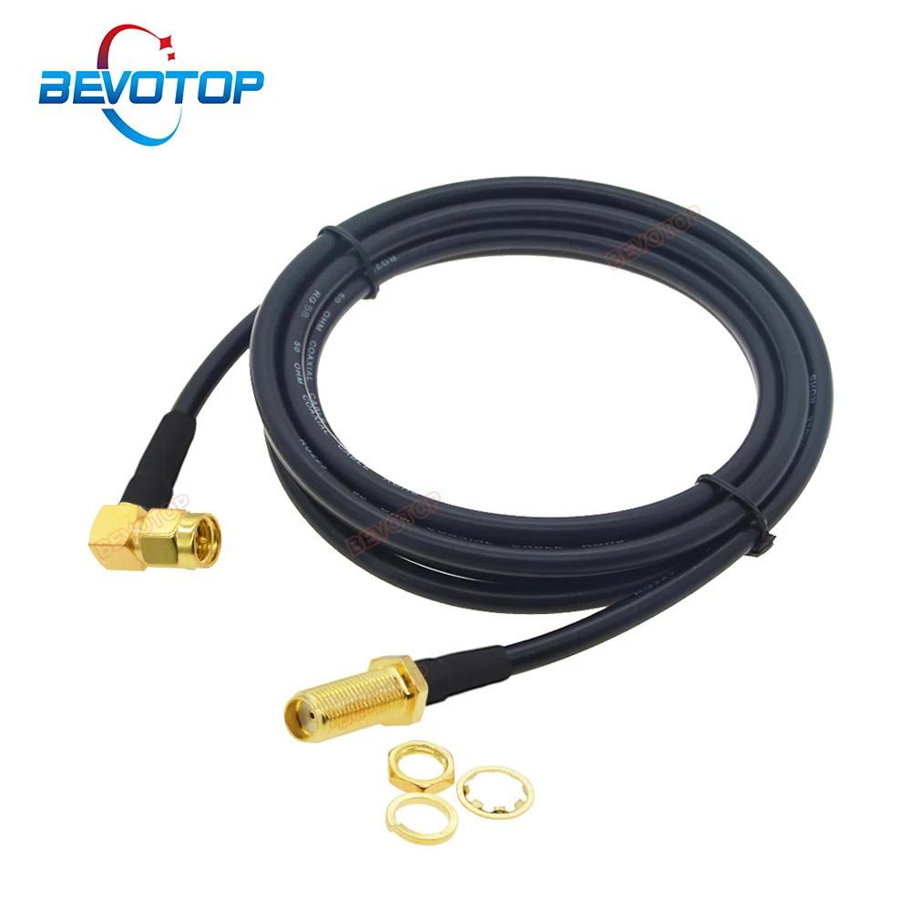 

Right Angle SMA Male 90° to SMA Female 15MM Thread Bulkhead RG58 Pigtail 50 ohm RF Coaxial Cable WiFi Antenna Extension Jumper