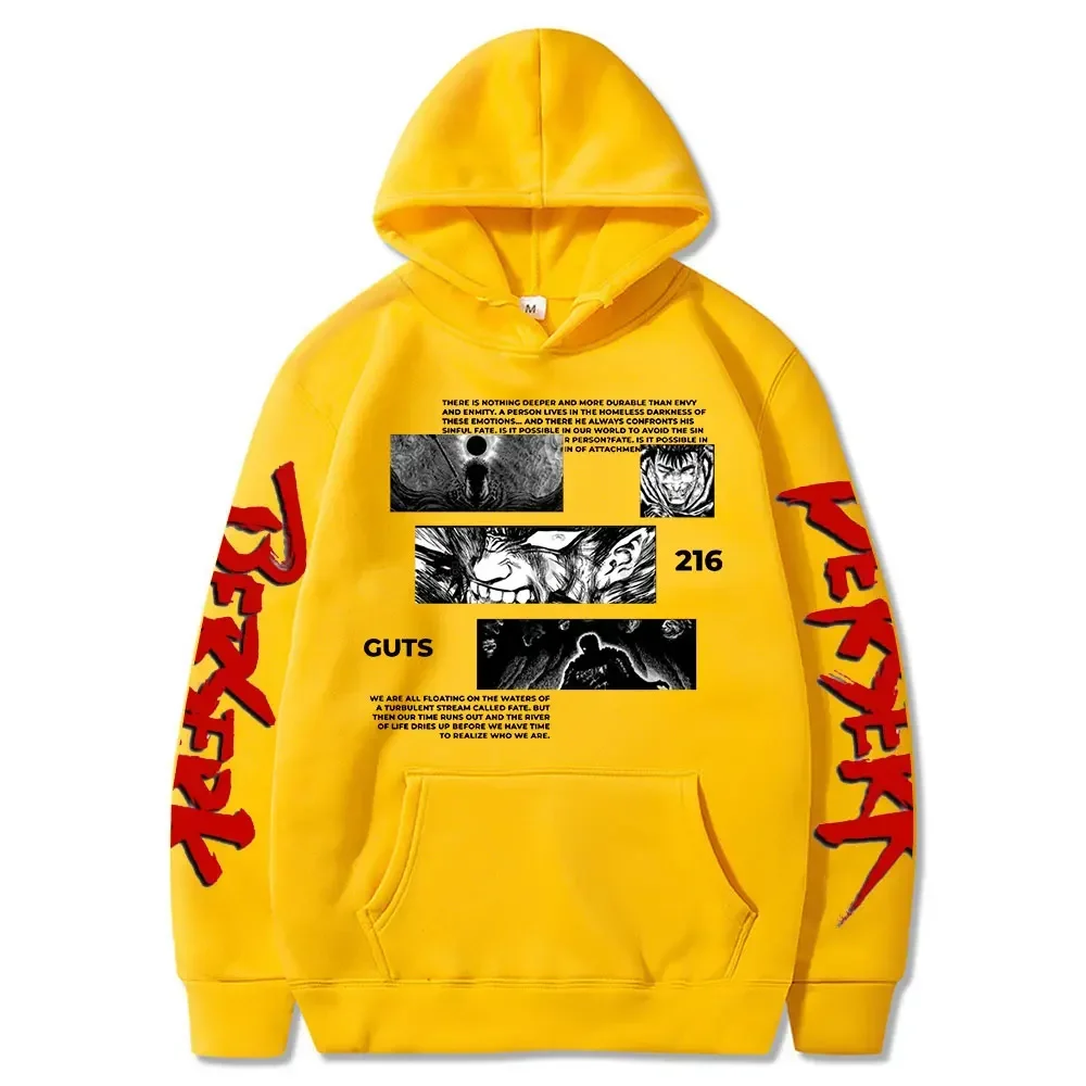 Толстовка мужская хлопковая с длинным рукавом свитшот принтом манга берзер хит
