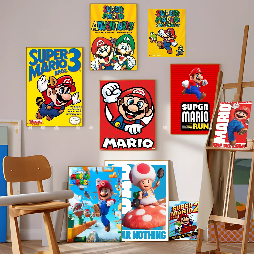 Плакат S-SuperMario из белой бумаги плакат высокого качества настенная живопись