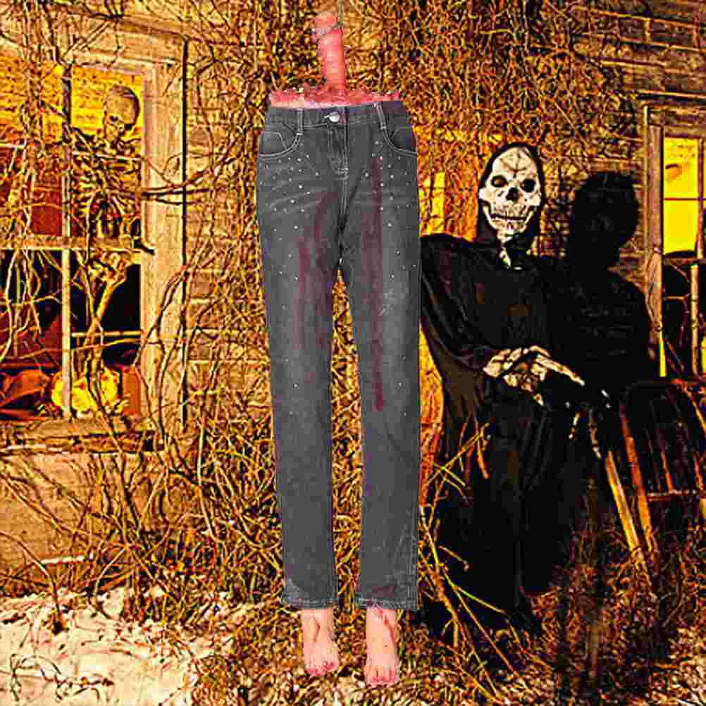

1 Broken Leg Lifelike Horror Disgusting Scary Lower Body Part for Haunted House