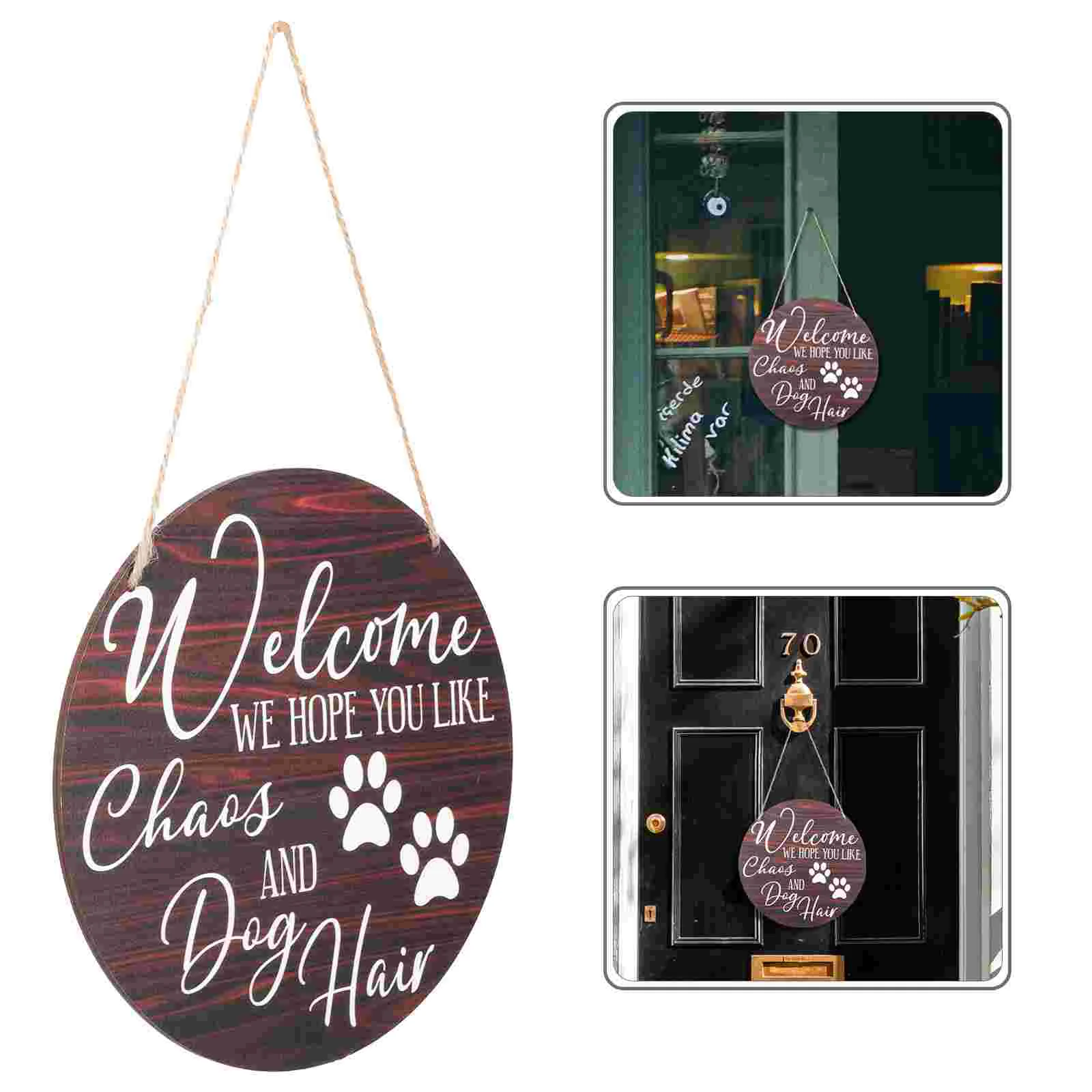 

Sign Welcome Door Farmhouse Wall Plaque Hanging Wooden Wood Rustic Front Dog Decor Plaques Home Wreath Puppy Signs Decors Porch