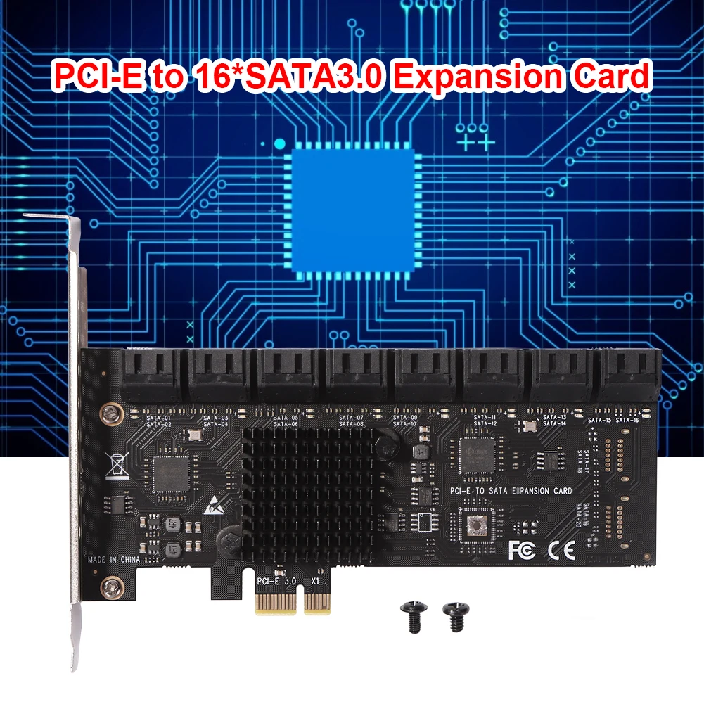 

Адаптер SA3116J PCIE, 16-портовый PCI-Express X1 для платы расширения контроллера SATA3.0
