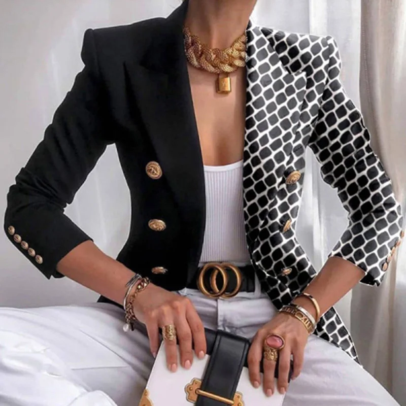 Jacket Female Oversize Spring Autumn Women Casual Long Sleeve Butterfly Print Blazer Elegant Office Ladies Blazer 2022 New