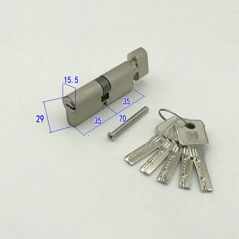 

Цилиндрические сердечники дверного замка с 5 ключами, высота 29 мм, открывается с одной стороны, открывается с двух сторон, цилиндр замка из цинкового сплава для межкомнатной двери