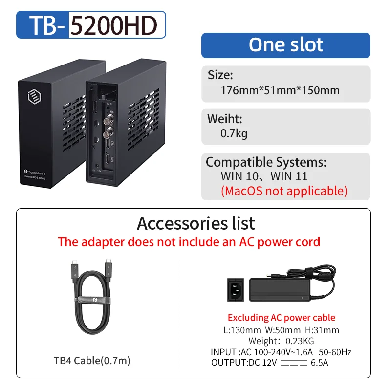 SDI видеозахватная карта Wiikingoo Thunderbolt 3/4  PCIe 3.0