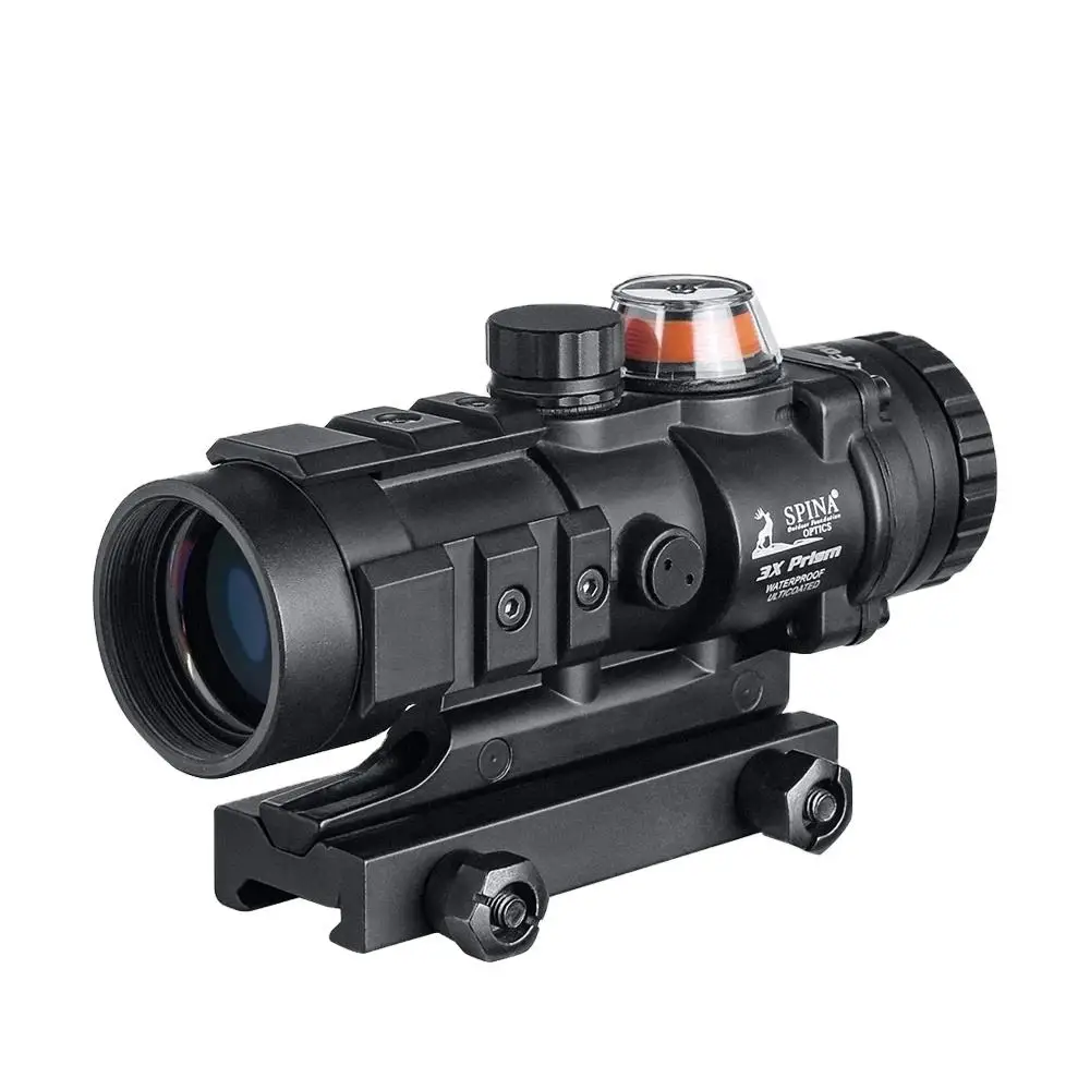 

SPINA OPTICS 3x Magnifier Scope Sight 3x32 red green fiber optics Scope Hunting Laser Sight With Ballistic CQ Reticle